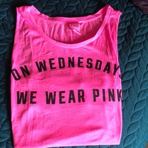 VS PINK Tank Mean Girls On Wednesdays we Wear Pink tank